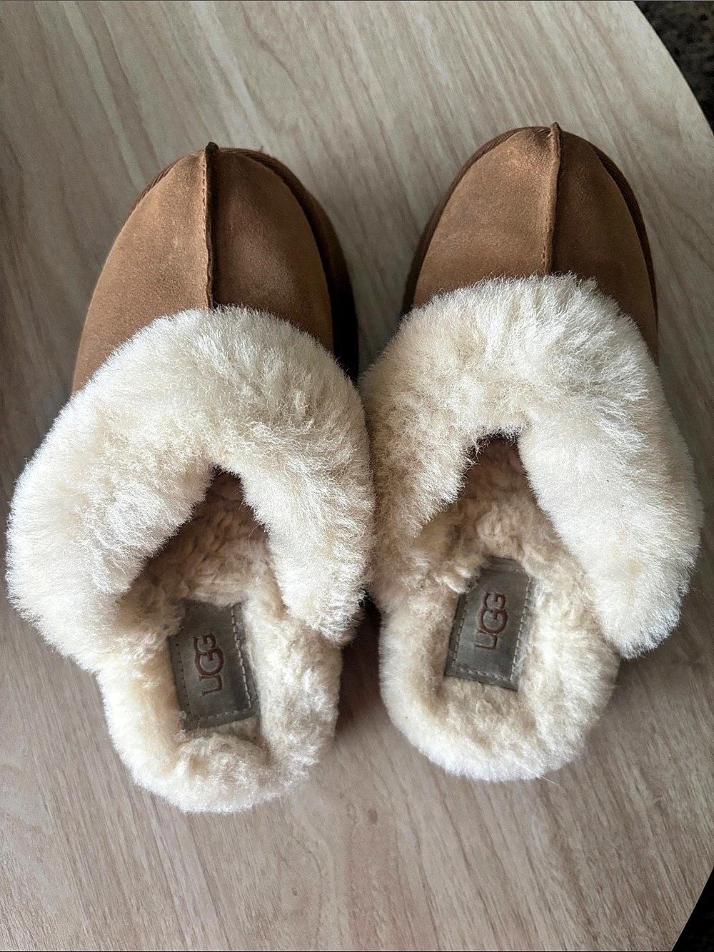 UGG Disquette Slipper Shearling Lined Brown & Cream